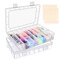 2 Pck 24 Grids Clear Plastic Organizer Box, Storage Container with Adjustable Divider, Craft and Bead Storage Organizer Box for DIY Jewelry Tackles with 2 Sheets Label Stickers